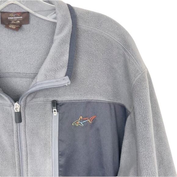 Greg Norman for Tasso Elba Gray Full Zip Fleece Jacket Sz M - Picture 2 of 8